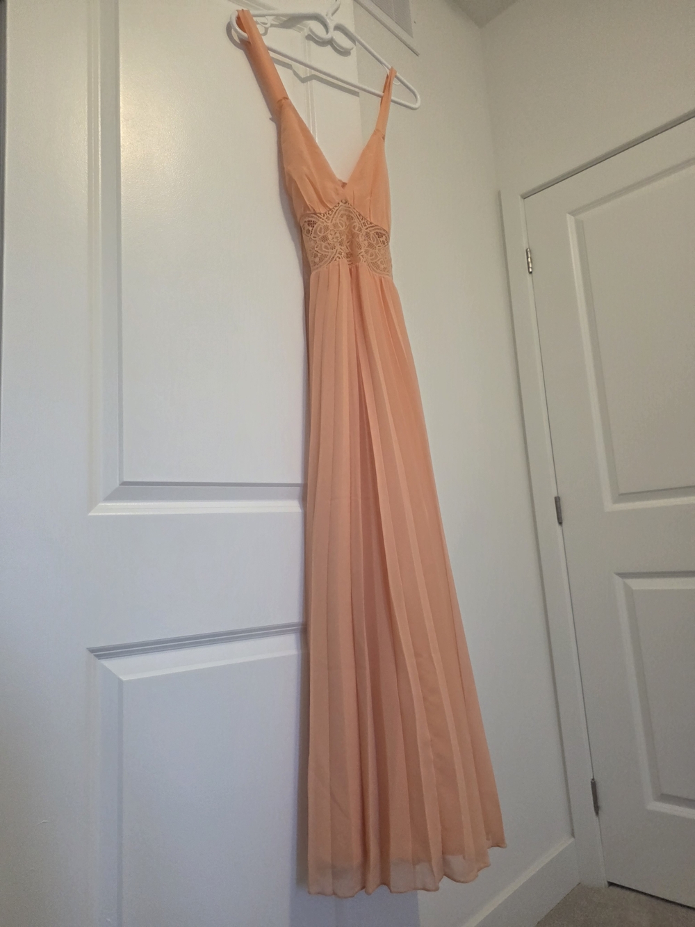 ASOS Peach Lace-Waist Maxi Dress